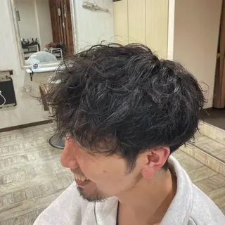 ミディアム パーマ メンズ 💥桜木町メンズ専門 💥ルキのヘアスタイル