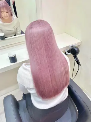 ロング カラー ヘアアレンジ 韓国レイヤー＆ピンク 艶髪🩶maikoのヘアスタイル