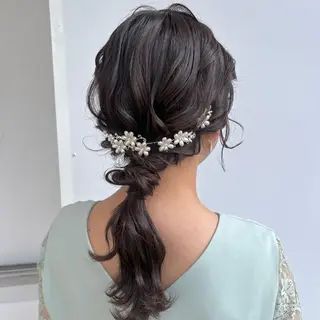 セミロング ヘアアレンジ 卒業式お呼ばれ🕊️ ヘアセット✴︎ミキのヘアスタイル