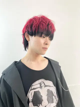 ミディアム カラー メンズ ハイトーン×レイヤー ／遠藤将太のヘアスタイル