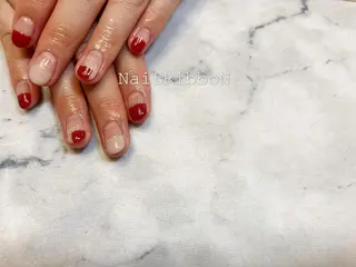 ネイル ネイルリボン 受付スタッフのネイルデザイン