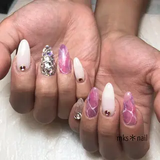 ロング ネイル mks＊nail //  枚方長尾のネイルデザイン