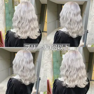 ミディアム カラー ヘアアレンジ TAKUMAブリーチ /切りっぱなし🪽のヘアスタイル