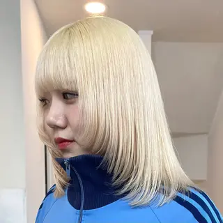 ミディアム カラー ハイトーン×レイヤー ／遠藤将太のヘアスタイル