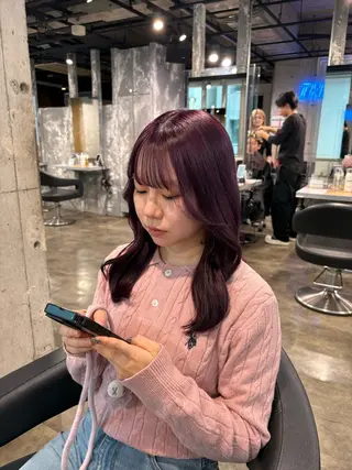 セミロング カラー ハイトーン 横浜💞ミオのヘアスタイル