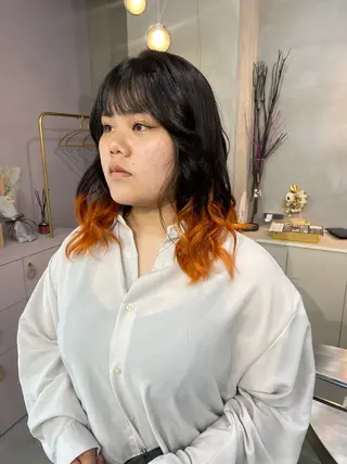 セミロング カラー 前橋 姫奈のヘアスタイル