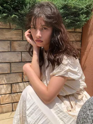 セミロング カラー パーマ ヘアアレンジ 早瀬裕之 パーマのヘアスタイル