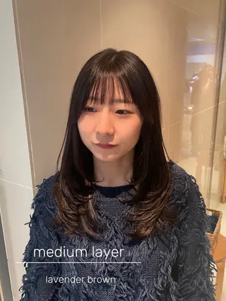 ミディアム カラー 縮毛矯正/レイヤー 🌙児玉光瑠のヘアスタイル