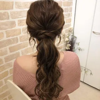 ロング ヘアアレンジ 新宿ヘアセットメイク Asa-mのヘアスタイル