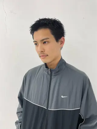 メンズ スパイキーパーマ 柏NO1 藤本葉のヘアスタイル