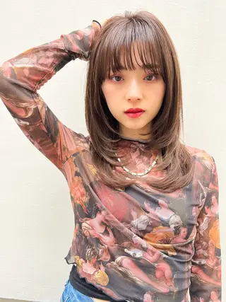 セミロング カラー 南堀江/mowen/ サワモトガクのヘアスタイル