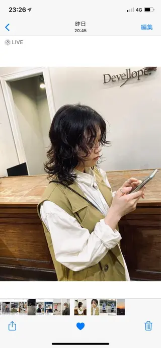 ミディアム パーマ 宮腰 瑠果のヘアスタイル