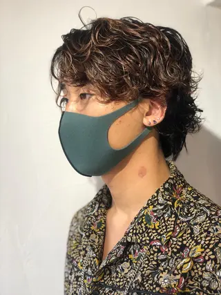 ミディアム パーマ ベイリコルド　アトリ 店長　宮城一真のヘアスタイル