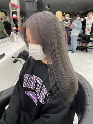 セミロング カラー 渋谷人気1位✨カラー 縮毛、髪質改善のヘアスタイル