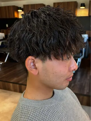 ショート パーマ メンズ 🔥フェードカット/ パーマ特化🔥/森のヘアスタイル