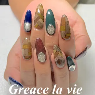 ロング カラー キッズ ネイル Greace  la vieのネイルデザイン