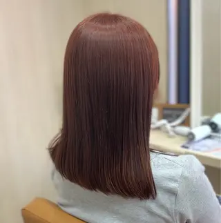ミディアム カラー 横浜パーマ🌐ボブ✨ 暖色カラーもえかのヘアスタイル