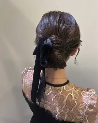 ヘアアレンジ ボウ🪞ヘアセット /メイク/マツパのマツエク・マツパデザイン