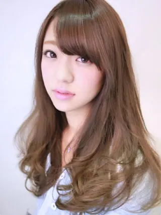 セミロング ロング カラー パーマ 青木 茂樹⭐️ 透明感カラーのヘアスタイル