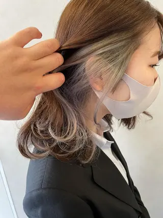 ミディアム カラー レイヤー/ウルフ ハイトーンhiroのヘアスタイル