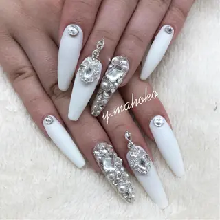 ロング ネイル パラジェル有/ 長さだし/mahoのネイルデザイン