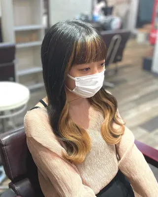 カラー ロング Reflet 新宿/プルエクステのヘアスタイル