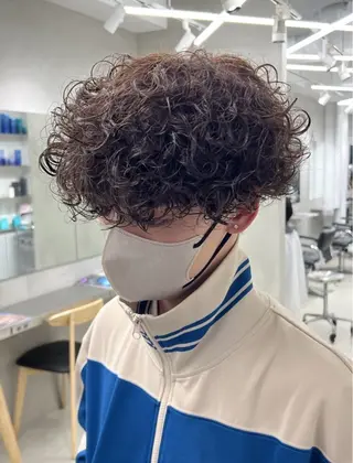 ショート カラー パーマ メンズ キッズ 栄💗レイヤーカット |パーマ|haruのヘアスタイル
