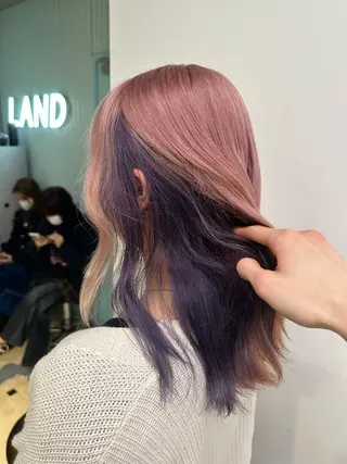 セミロング カラー 🪄池袋ハイトーン 🪄ブリーチカラーのヘアスタイル
