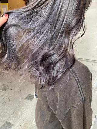 セミロング カラー パーマ ヘアアレンジ メンズ キッズ ネイル mana 暖色カラーカットのヘアスタイル