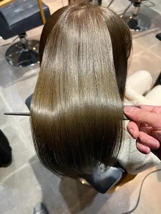 ミディアム カラー パーマ ヘアアレンジ 【ヘアケア特化型】 newi天王寺のヘアスタイル