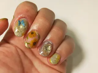 ネイル はばすみれ🎀ﾈｲﾙ 光ﾌｪｲｼｬﾙ ﾍｱのネイルデザイン