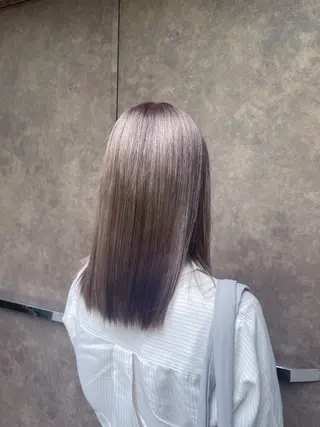 ミディアム 艶髪ブリーチカラー /府中/Mizukiのヘアスタイル