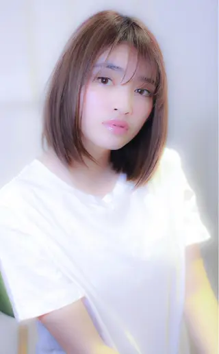ミディアム カラー 髪質改善、縮毛矯正 店長浅野太郎のヘアスタイル