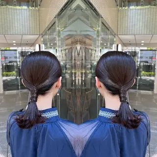 ミディアム ヘアアレンジ ハイライト/レイヤー /ハイトーン/AOIのヘアスタイル