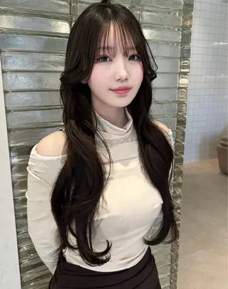 ロング カラー ヘアアレンジ メンズ ‎透明感×艶髪 ‎🫒maki🎀のヘアスタイル