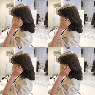 セミロング カラー ハイトーン×レイヤー カットTAKUMIのヘアスタイル