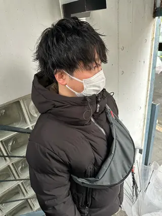 ショート パーマ メンズ 原宿↔︎浦和　美容師 折笠　亮のヘアスタイル