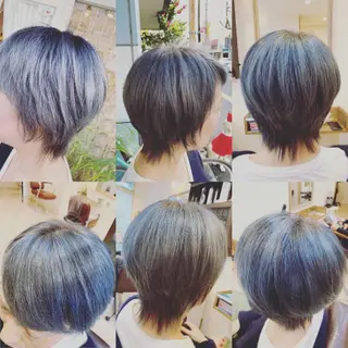ショート カラー パーマ 佐藤 俊夫のヘアスタイル