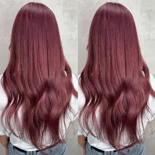 ロング カラー Rin♡透明感ピンク 🎀白肌ラベンダーのヘアスタイル