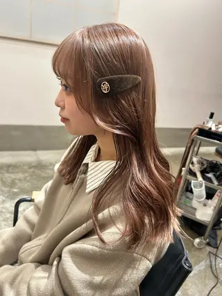 セミロング カラー 透明感カラー/レイヤ ー🌙Honokaのヘアスタイル