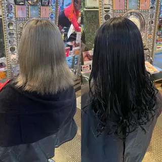 ミディアム カラー ヘアアレンジ 🌈派手髪エクステ ブレイズ🌈ひろとのヘアスタイル