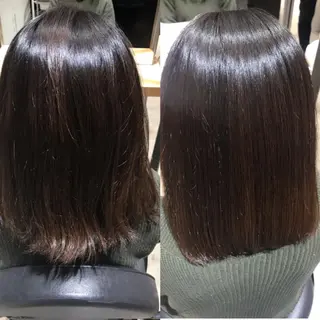 ミディアム パーマ 濱岡 恭子のヘアスタイル