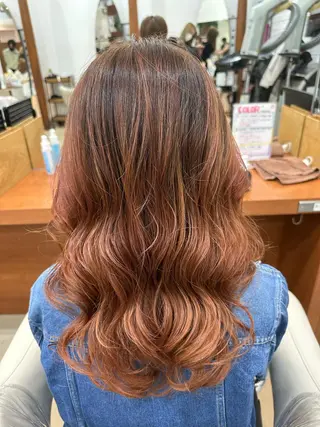 ロング コテ巻き風パーマ/ 髪質改善/河島恭平のヘアスタイル