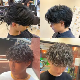 パーマ メンズ 三ノ宮フェザーパーマ 10月再開予定のヘアスタイル