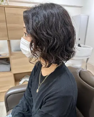 ショート カラー パーマ 銀座No.1髪質改善 縮毛矯正/本木のヘアスタイル