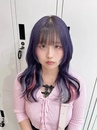 セミロング カラー 𝐠𝐢𝐫𝐥𝐲 𝐦𝐨𝐝𝐞🖤のヘアスタイル