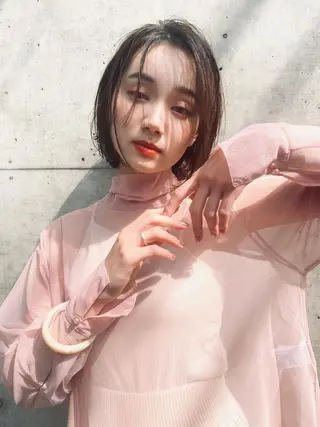 ミディアム カラー ヘアアレンジ 💝髪質改善💝_ chlom🌸春🌸のヘアスタイル