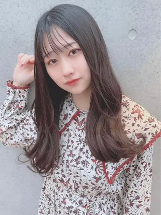 ロング カラー パーマ ヘアアレンジ 【公式】amble luxe池袋東口🩷のヘアスタイル