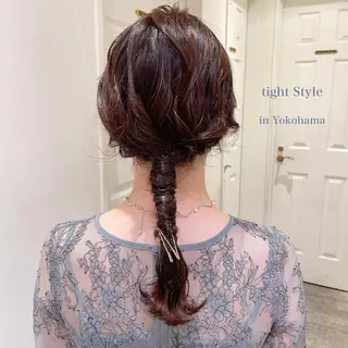 セミロング ヘアアレンジ シールエクステ横浜 🐏☁️miminaのヘアスタイル