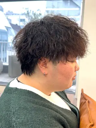 ショート カラー パーマ ヘアアレンジ メンズ 伊藤 陸のヘアスタイル